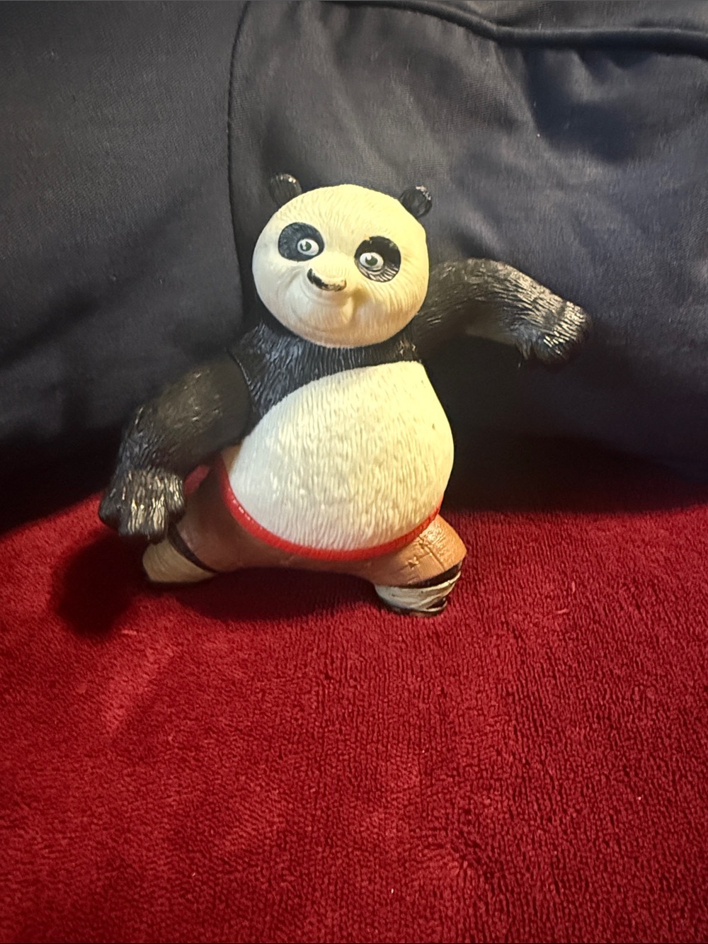 McDonald's Kung Fu Panda Black White Panda Figure with Red Sash